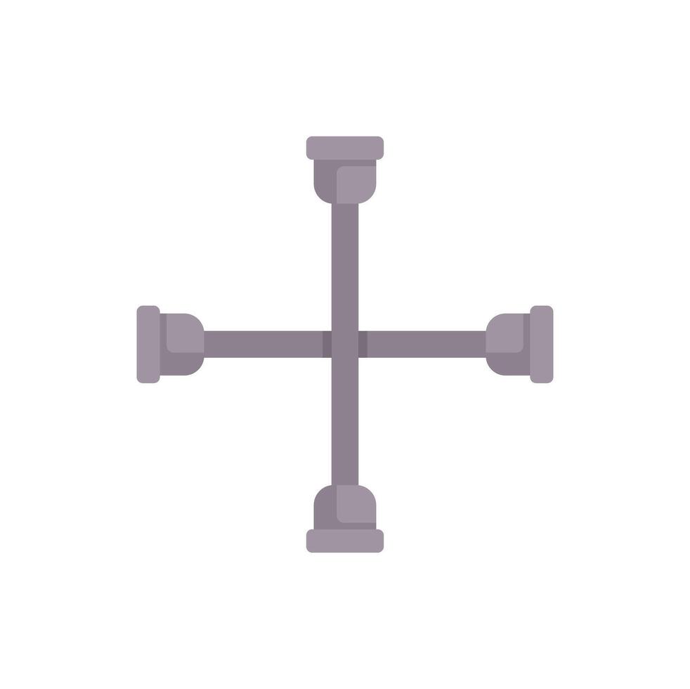 Cross lug wrench lying on white background vector