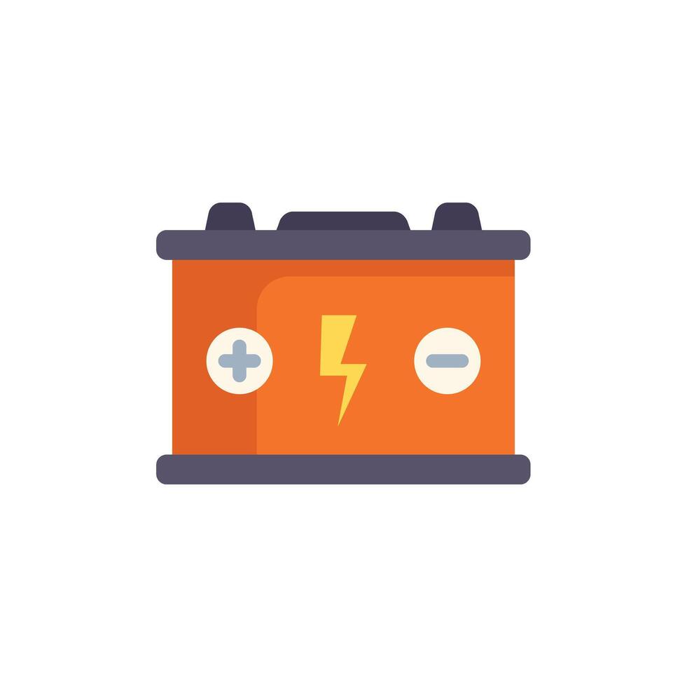 Car battery providing electrical power to start engine vector