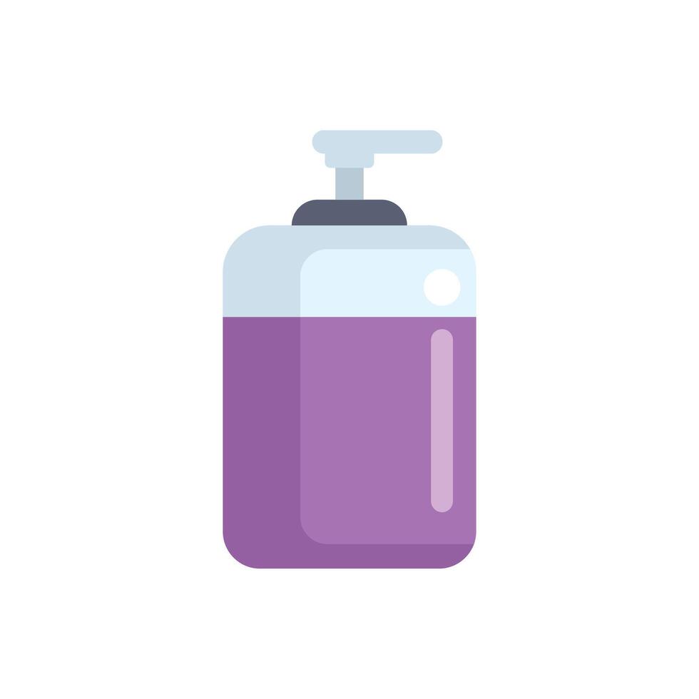 Purple plastic bottle dispenser for liquid soap or shampoo vector
