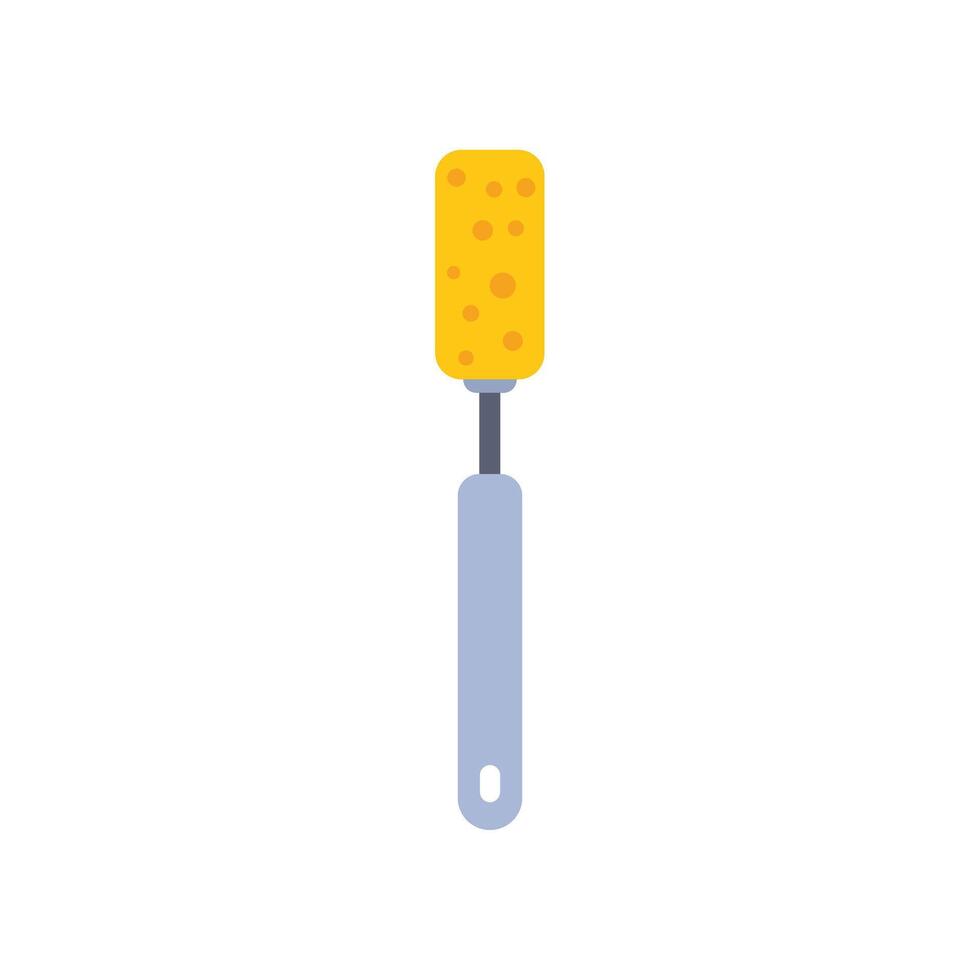Kitchen utensil with yellow sponge for cleaning dishes vector