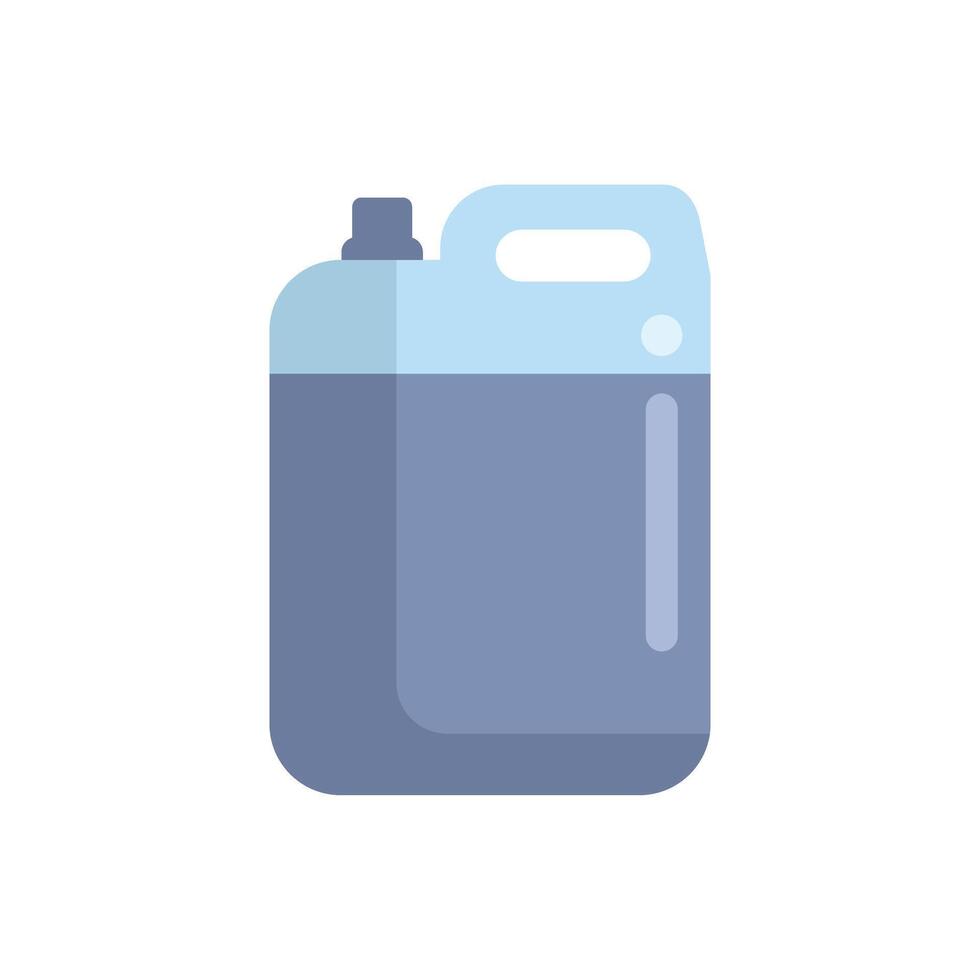Blue jerrycan containing liquid chemical substance vector