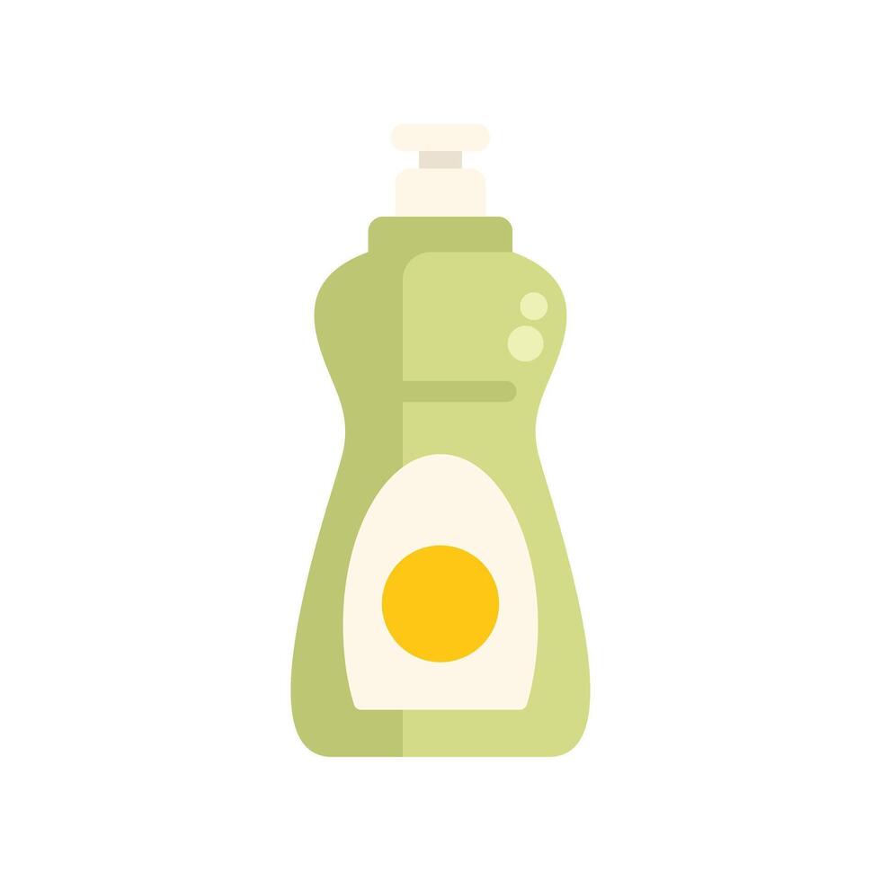 Green plastic bottle with dispenser containing cleaning product icon vector