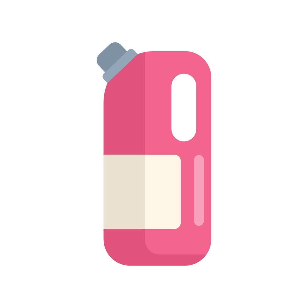 Pink plastic detergent bottle with blank label and black cap vector
