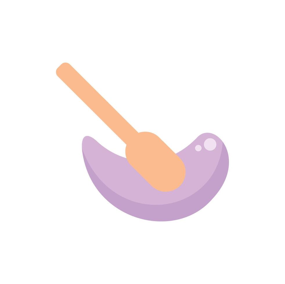 Cosmetic cream being spread with a wooden stick vector