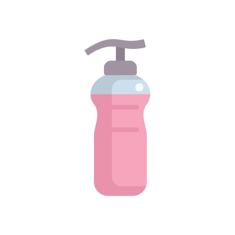 Pink plastic bottle dispenser for liquid soap or shampoo vector