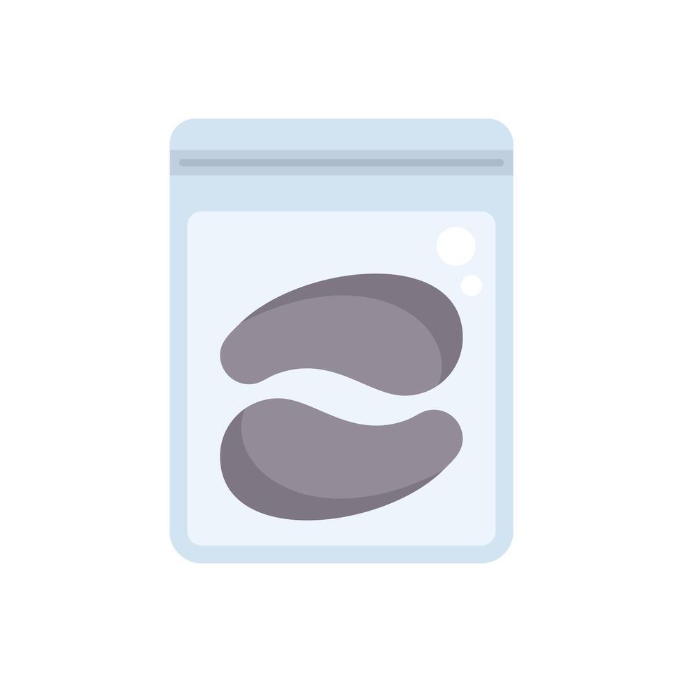 Cosmetic eye patches in vacuum pack maintaining freshness vector