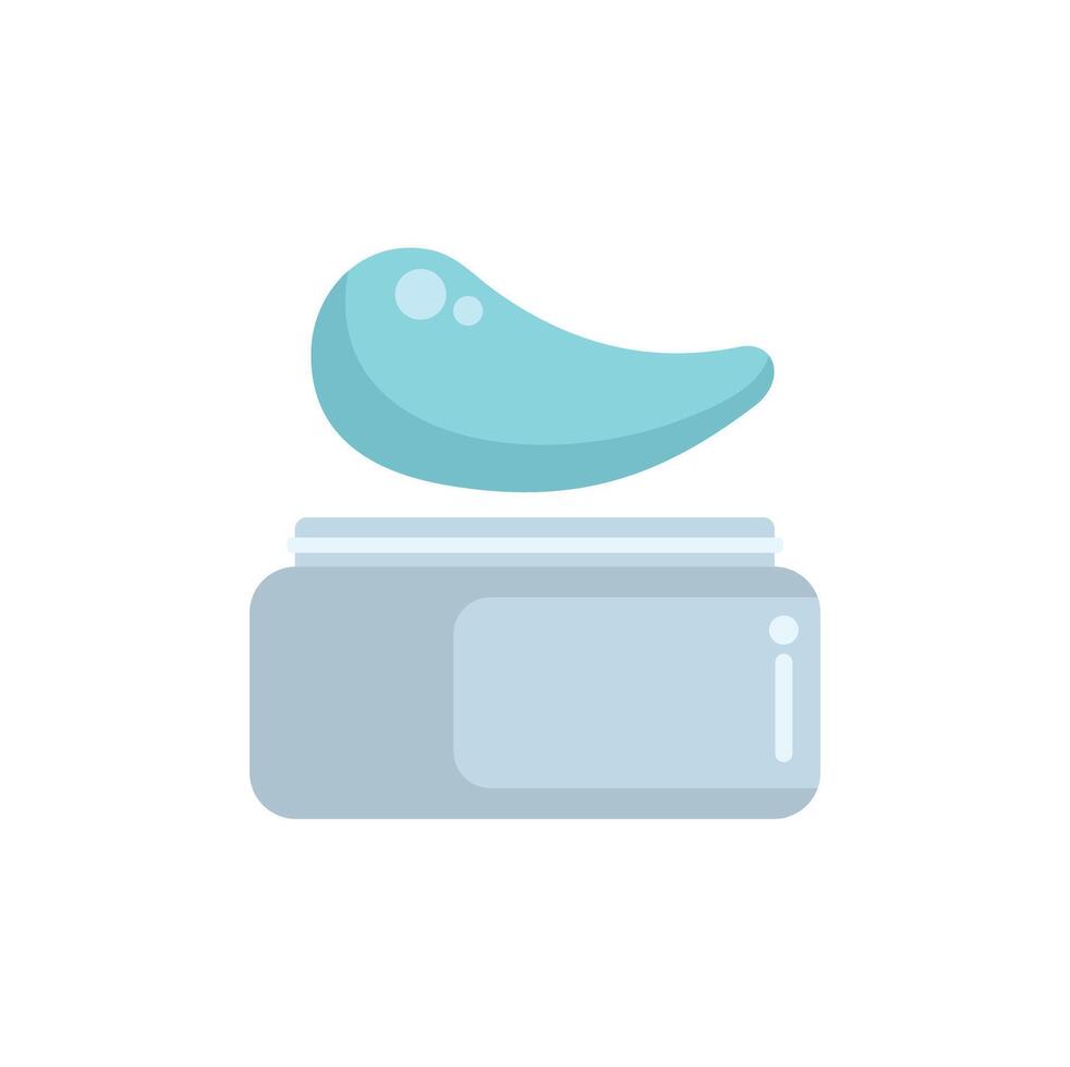 Cosmetic cream floating over a blue jar vector