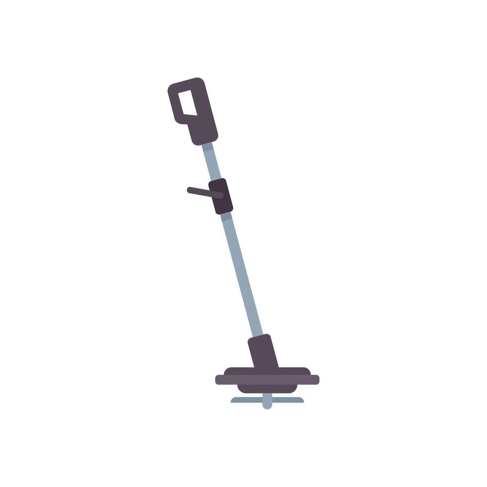 Modern brush cutter trimming grass in the garden vector