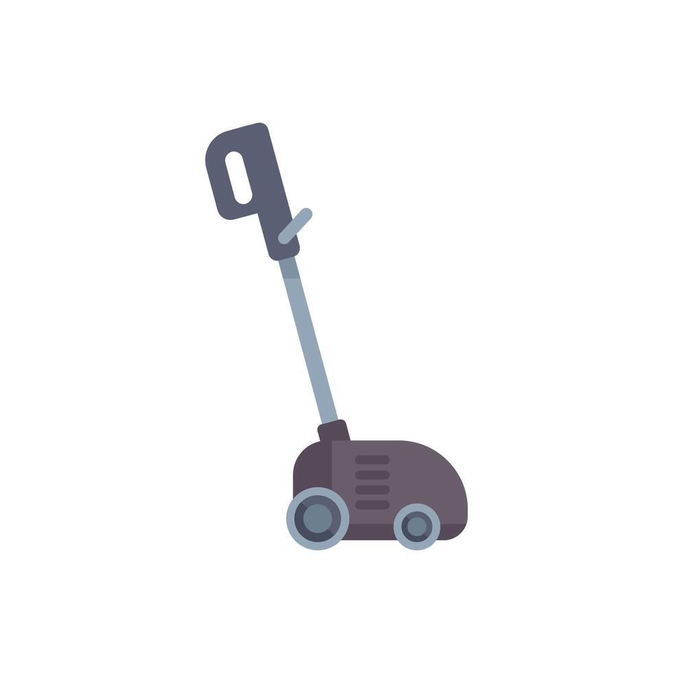 Modern lawn mower standing on white background vector
