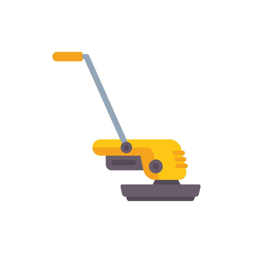 Yellow electric lawn edger maintaining a beautiful garden vector