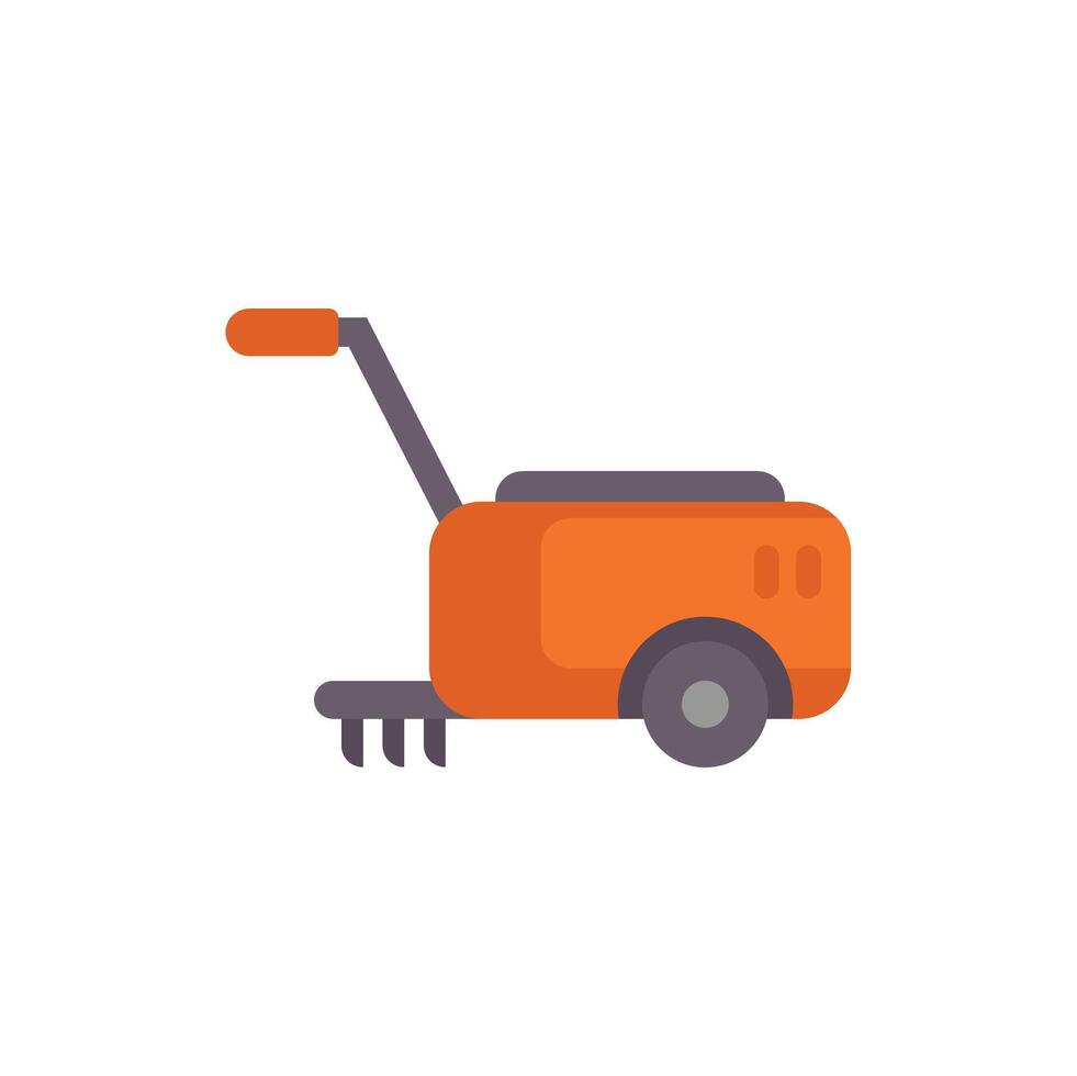 Orange lawn aerator machine for gardening and farming vector