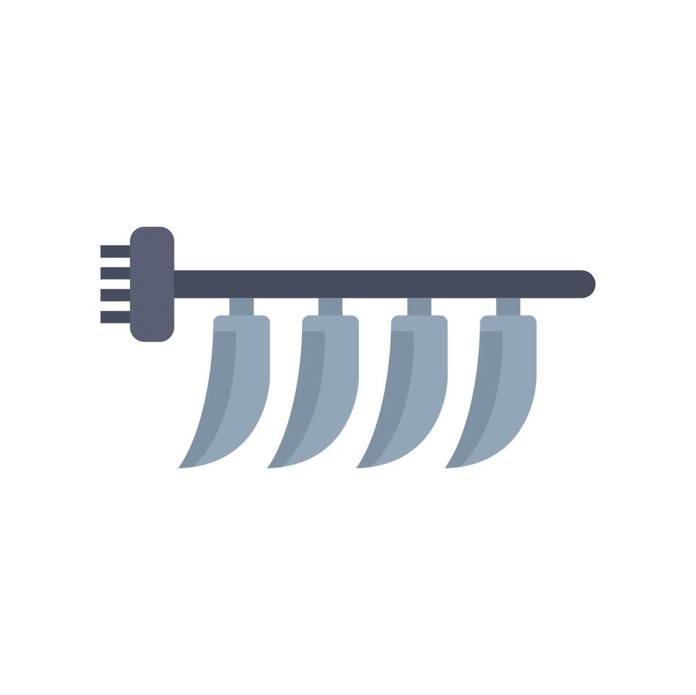 Cultivator tines showing sharp blades for agricultural work vector