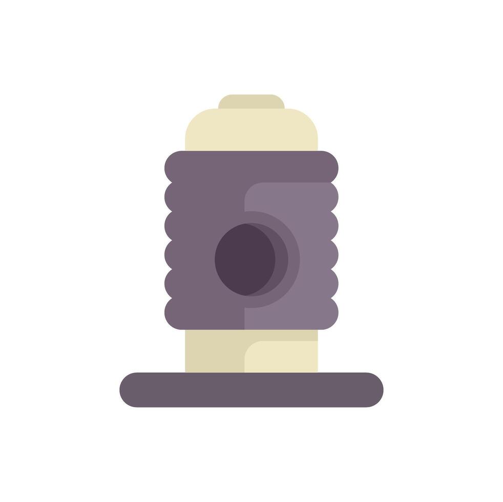 Modern cat scratching post with platform and hole for kitten playing vector