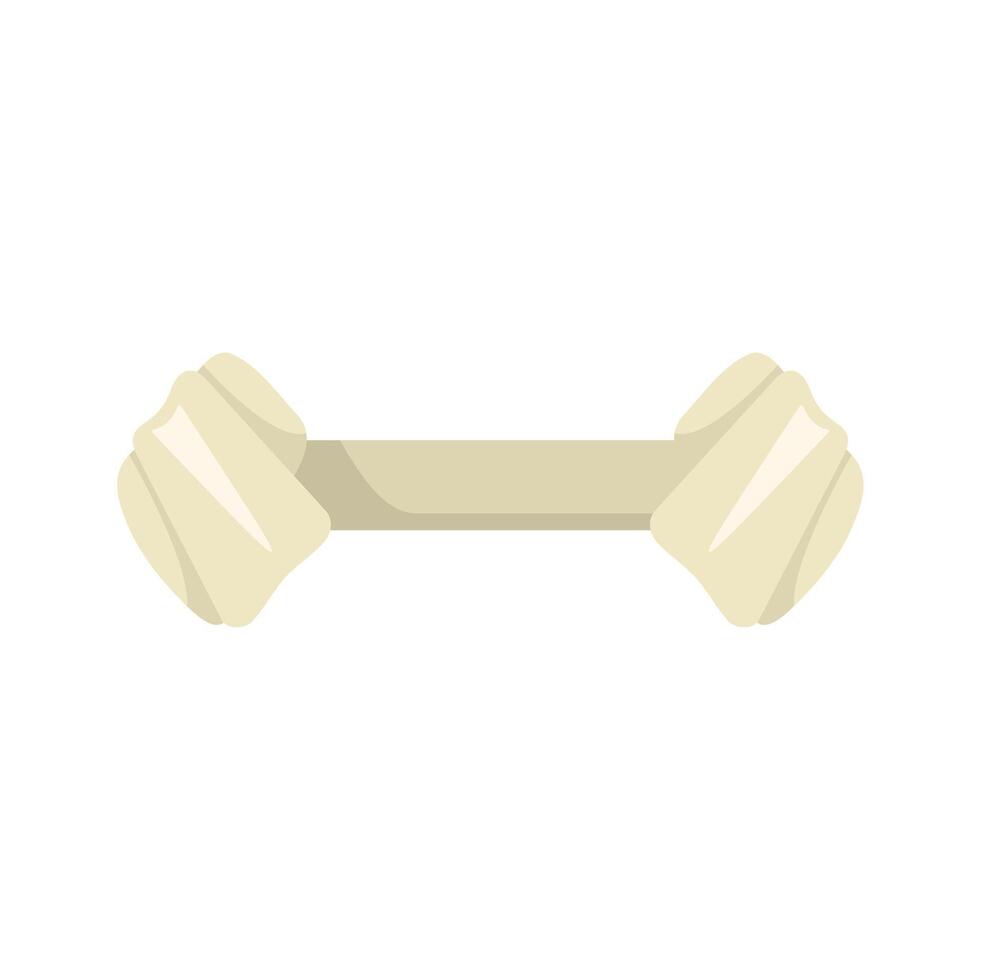 Dog bone chewing treat lying horizontally isolated vector