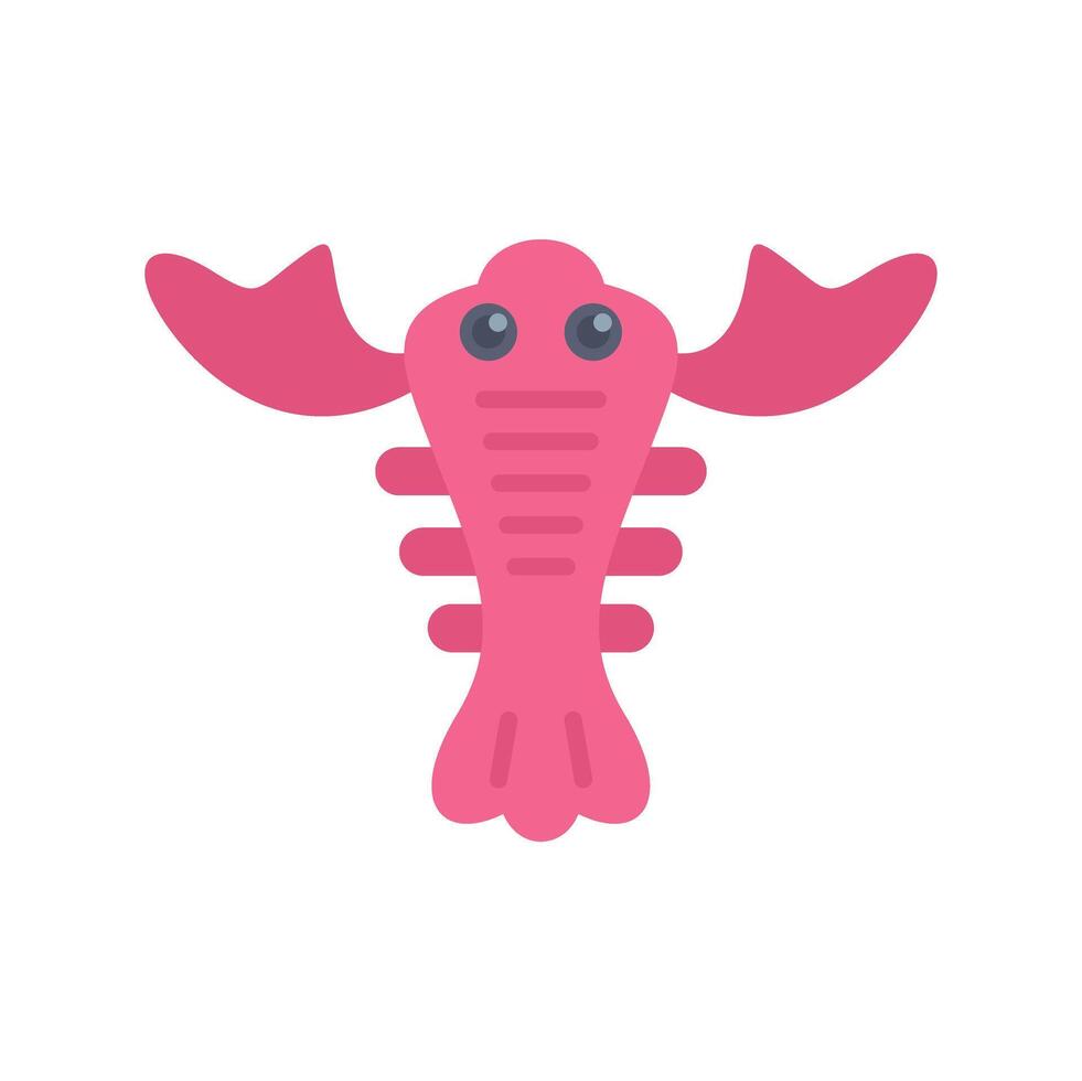 Pink lobster looking forward with big eyes vector