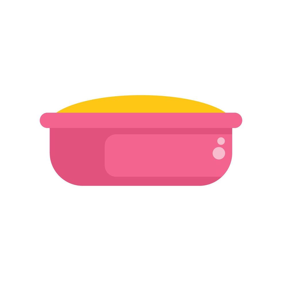 Pink inflatable wading pool full of water for children to cool off in summer vector