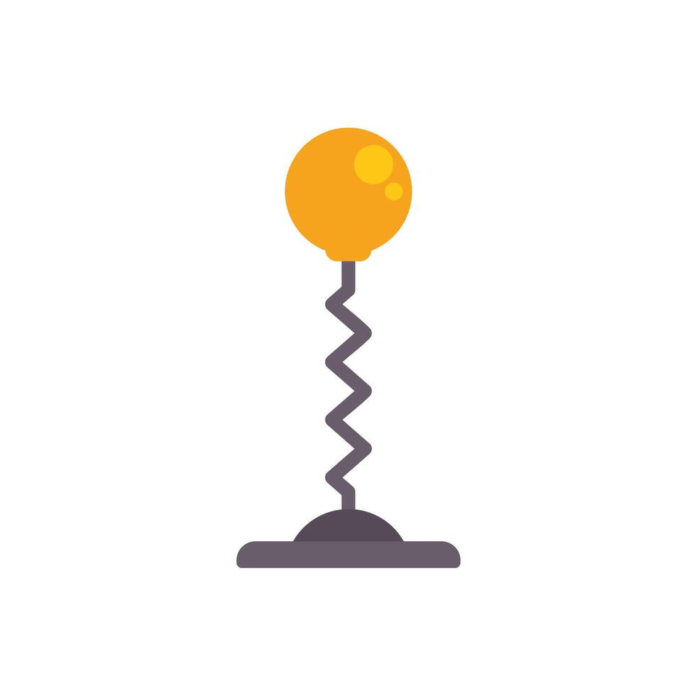 Yellow punching ball standing on spring on white background vector