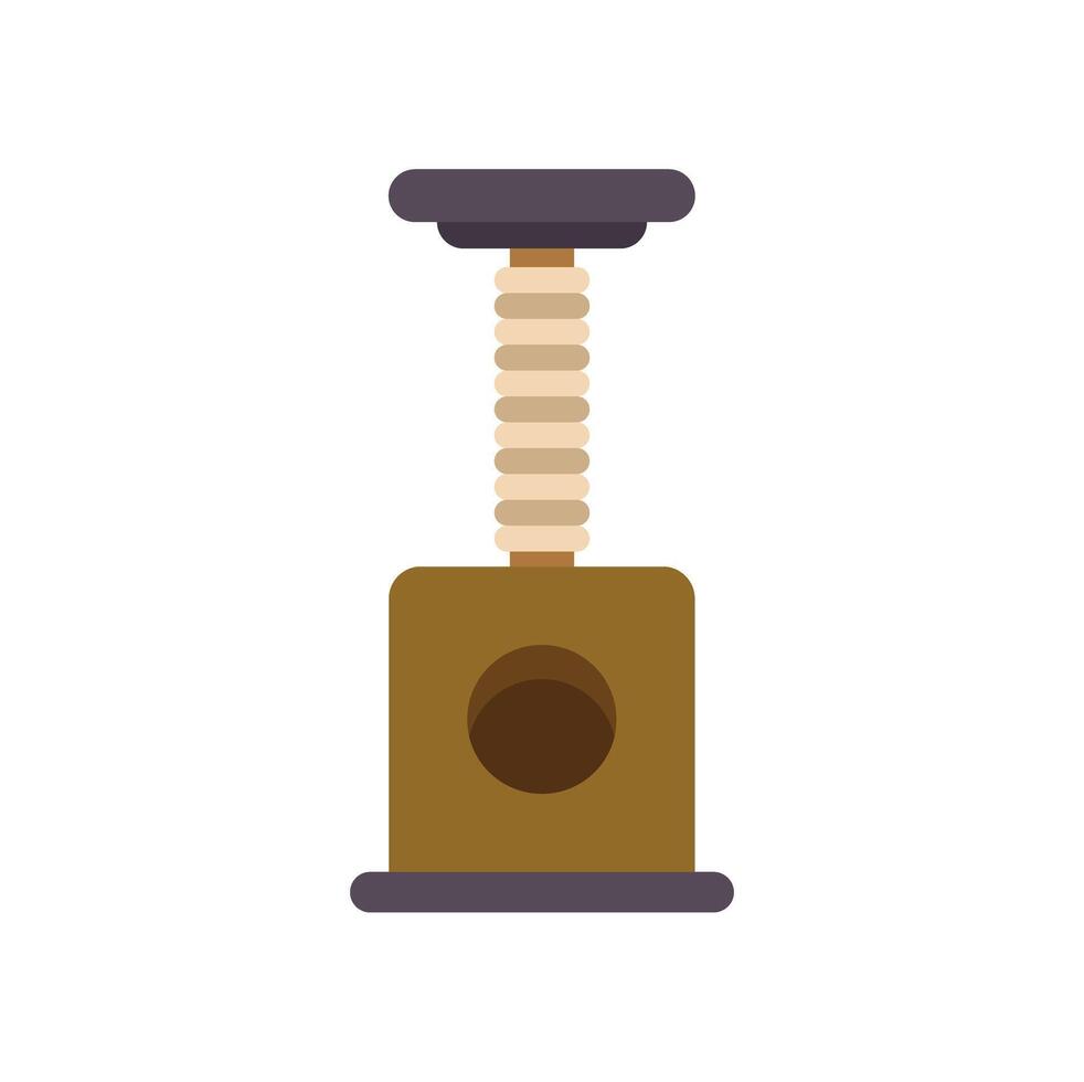 Cat scratching post with platform and sisal rope for sharpening claws vector