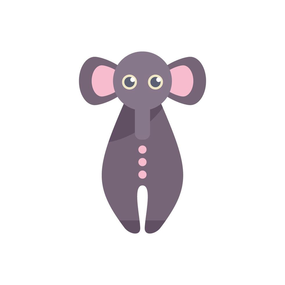 Cute cartoon elephant standing with big ears and buttons vector