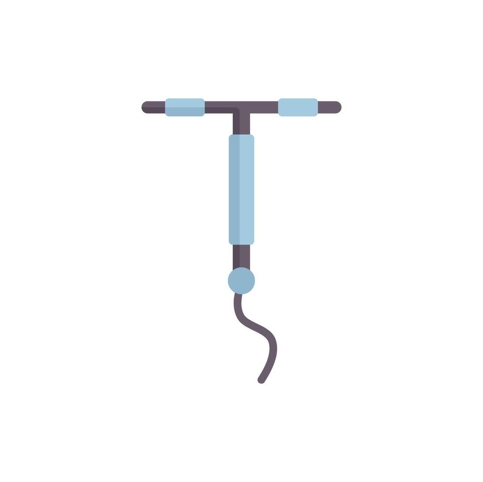 Hormonal intrauterine device iud contraception method showing t shape vector