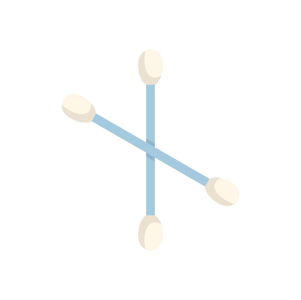 Three cotton swabs crossing forming an x shape vector