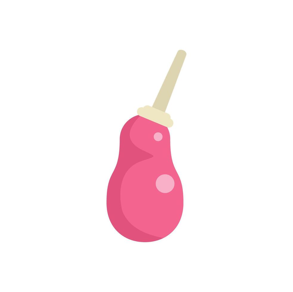 Pink rubber medical enema using flat design style vector