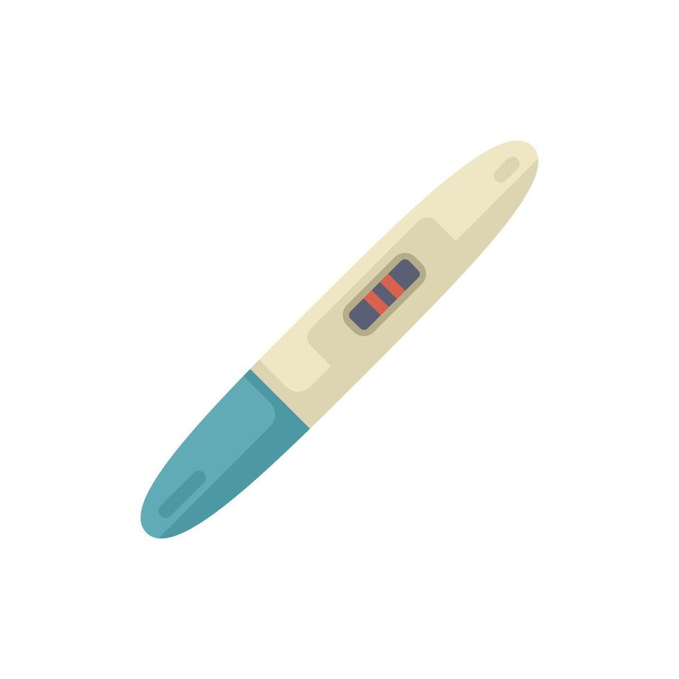 Positive plastic pregnancy test showing two lines resulting in pregnancy vector