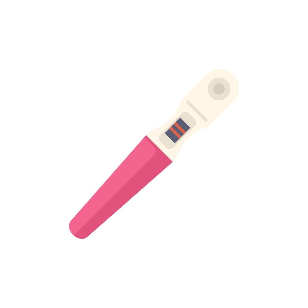 Positive plastic pregnancy test showing two lines result vector