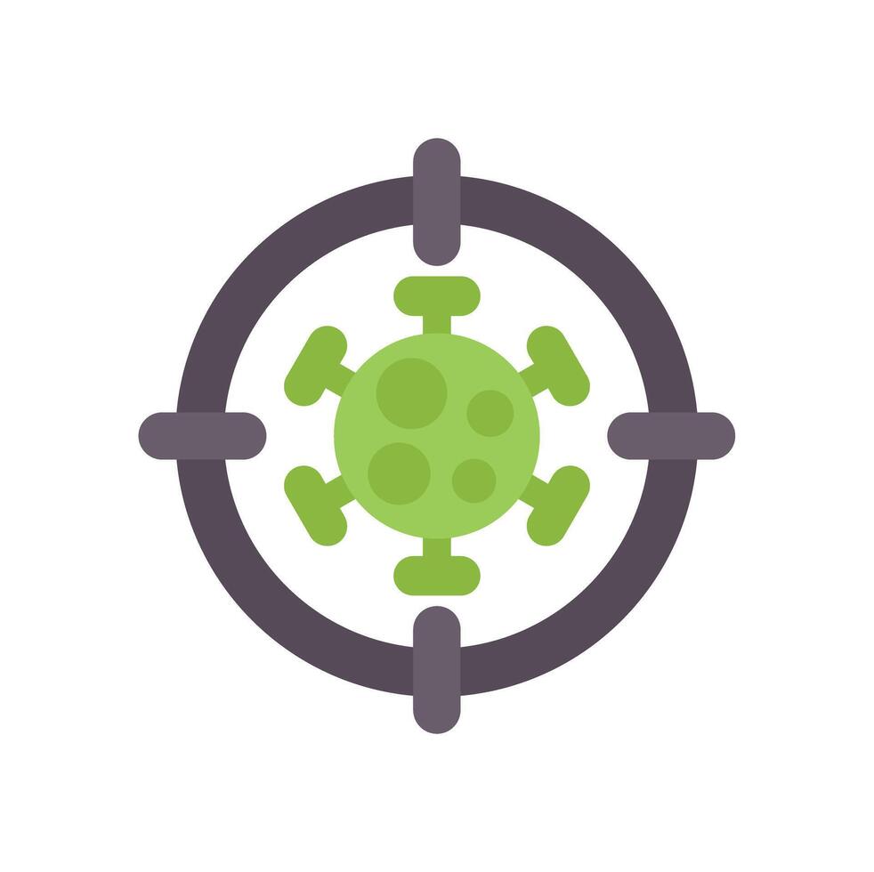 Crosshair targeting green virus fighting virus concept vector