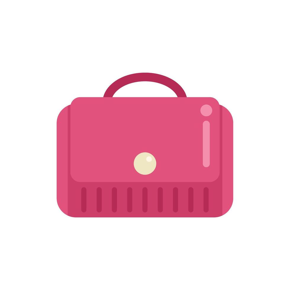 Pink elegant women's handbag with short handle and clasp fastening vector
