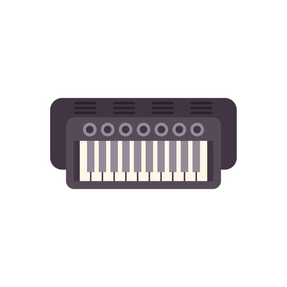 Electronic piano keyboard synthesizer musical instrument icon vector