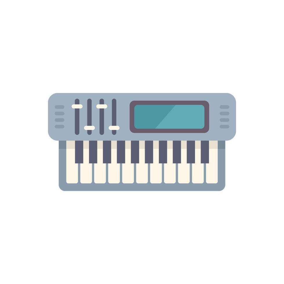 Digital synthesizer showing musical keyboard interface vector