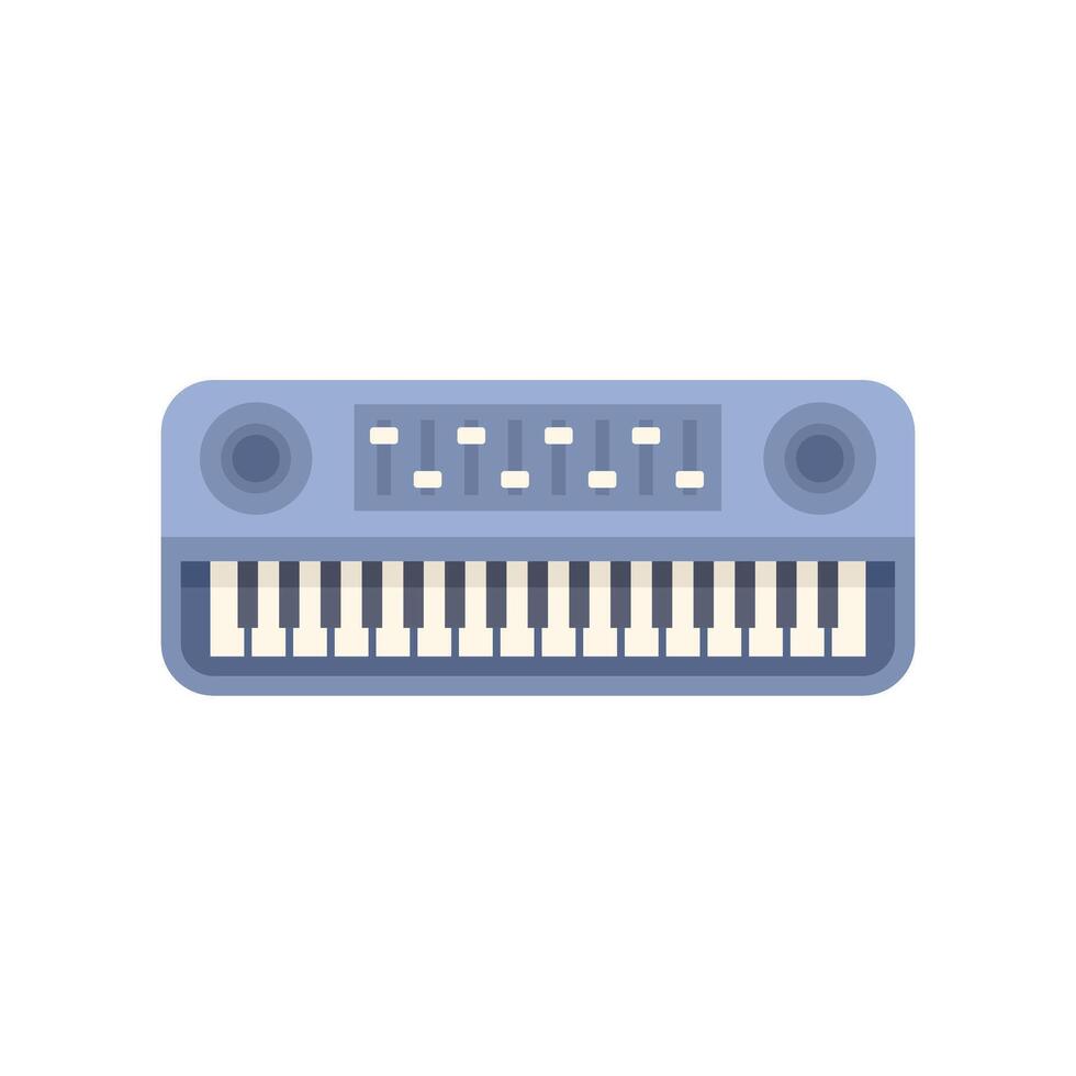 Electronic piano keyboard synthesizer showing music concept vector