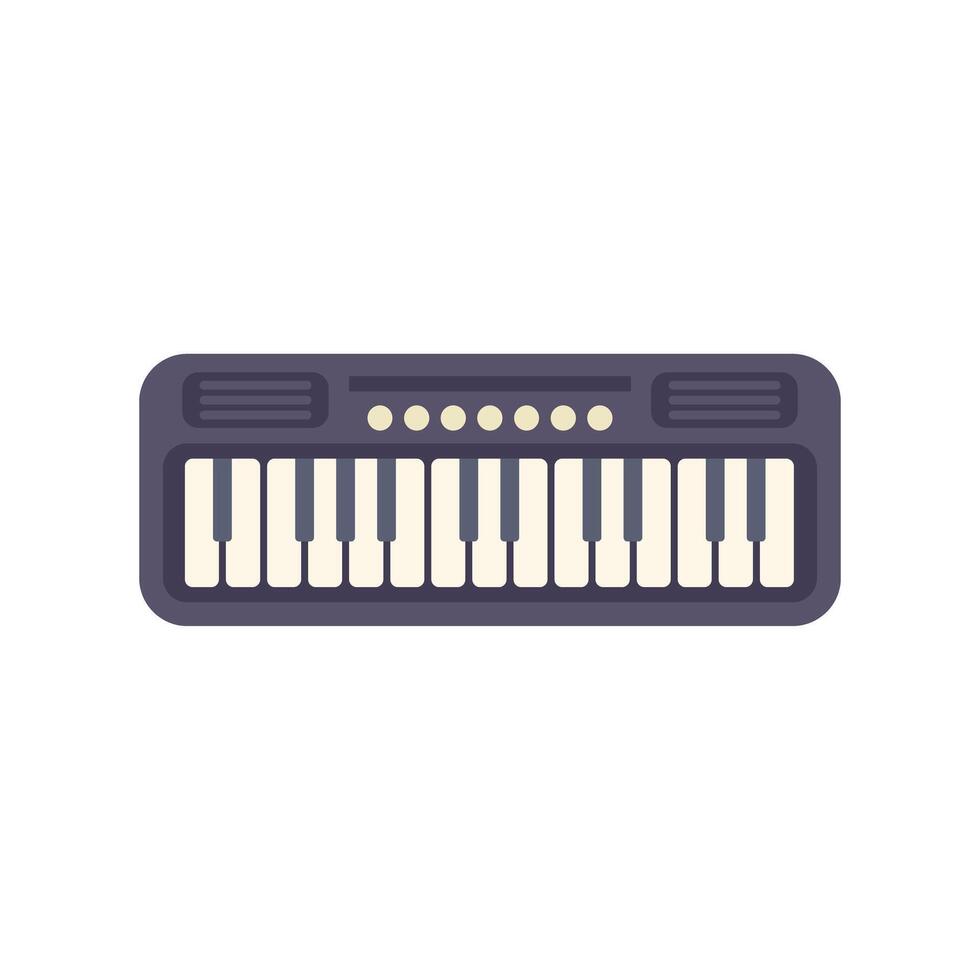 Electronic piano keyboard showing musical instrument concept vector