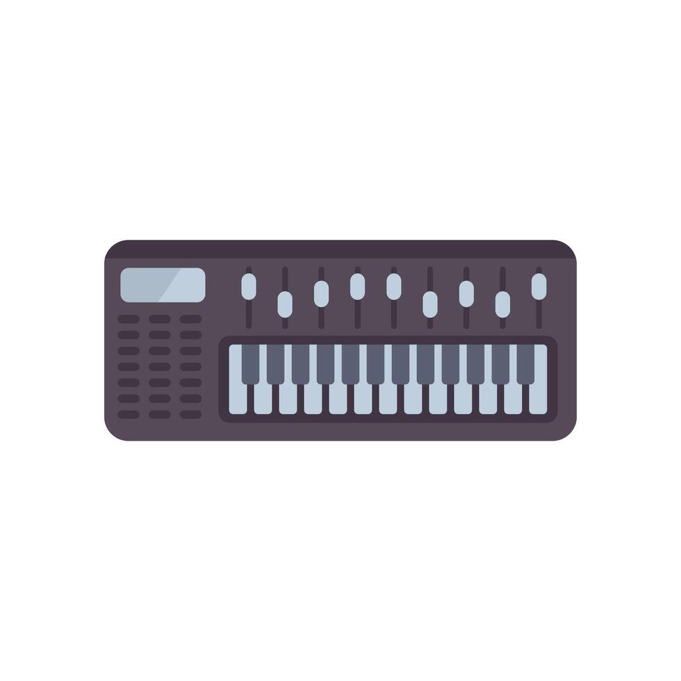 Electronic piano keyboard synthesizer showing musical creativity vector