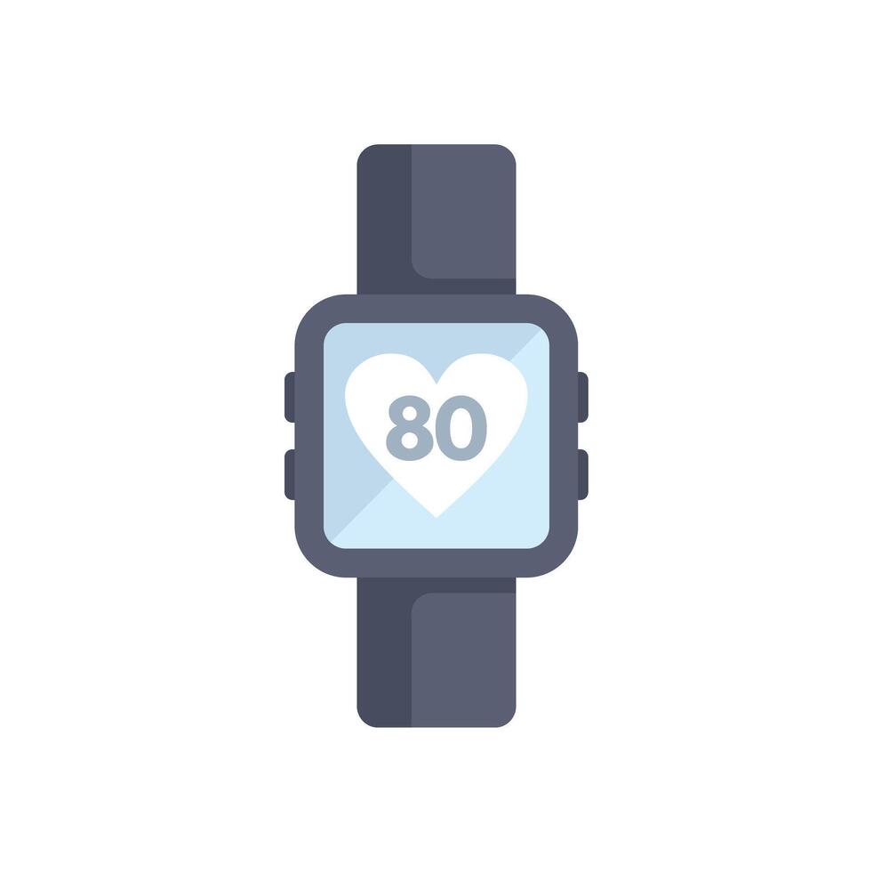 Smart watch showing heartbeat rate icon on screen vector
