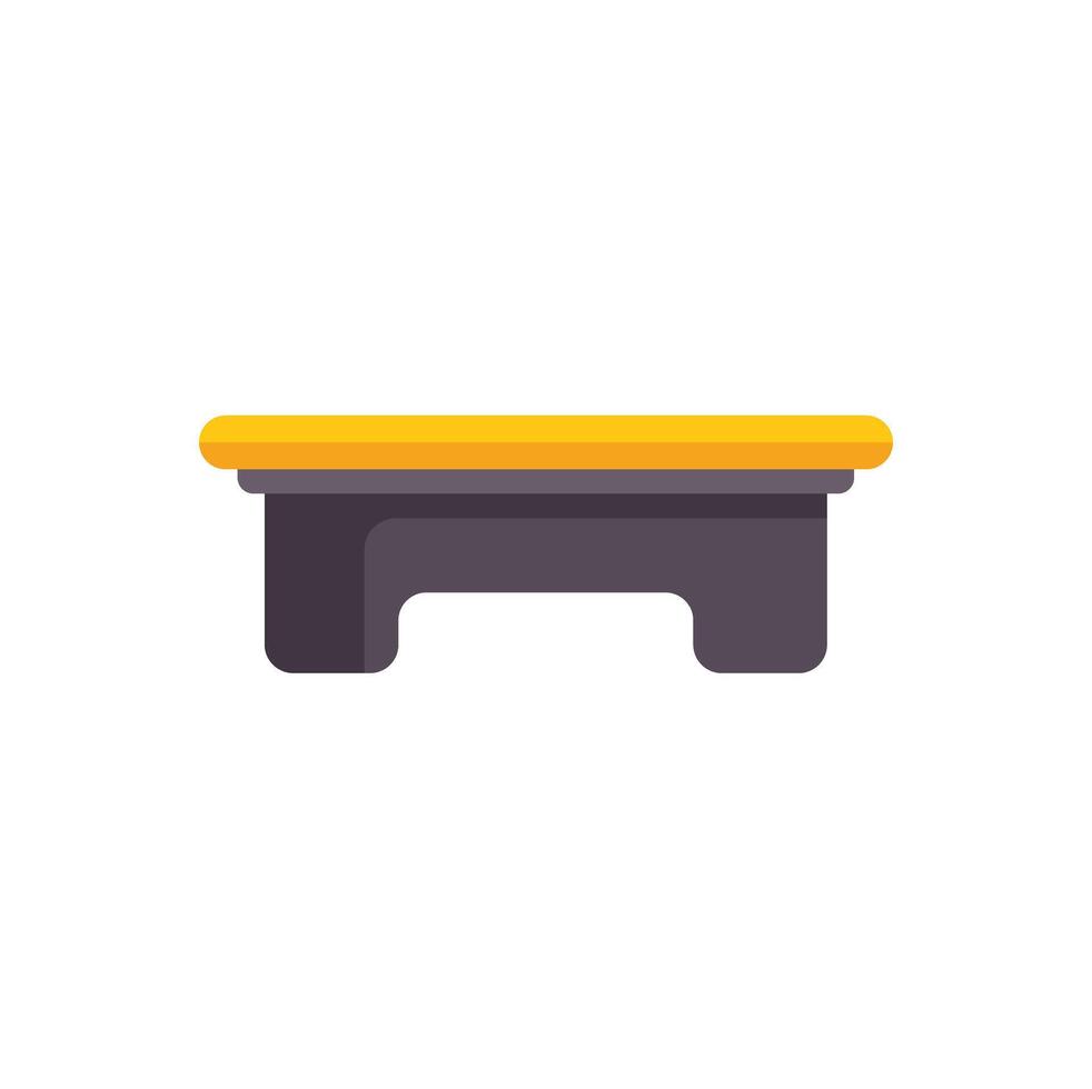 Simple small yellow and black bench illustration showing minimalist design style vector