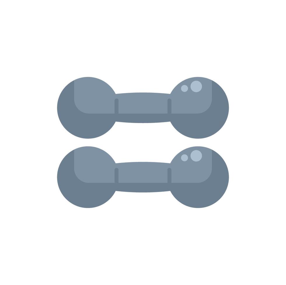 Two grey dumbbells for bodybuilding and fitness training vector