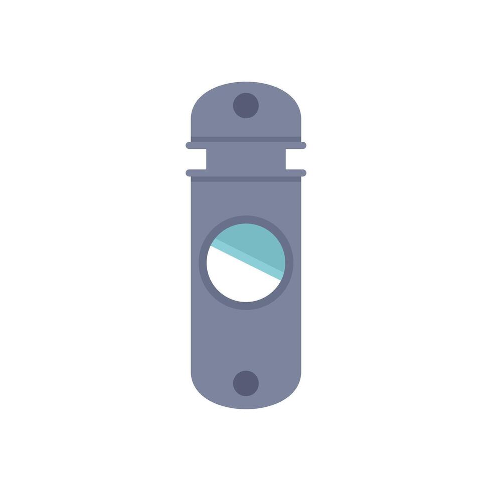 Gray periscope showing water level in flat design style vector