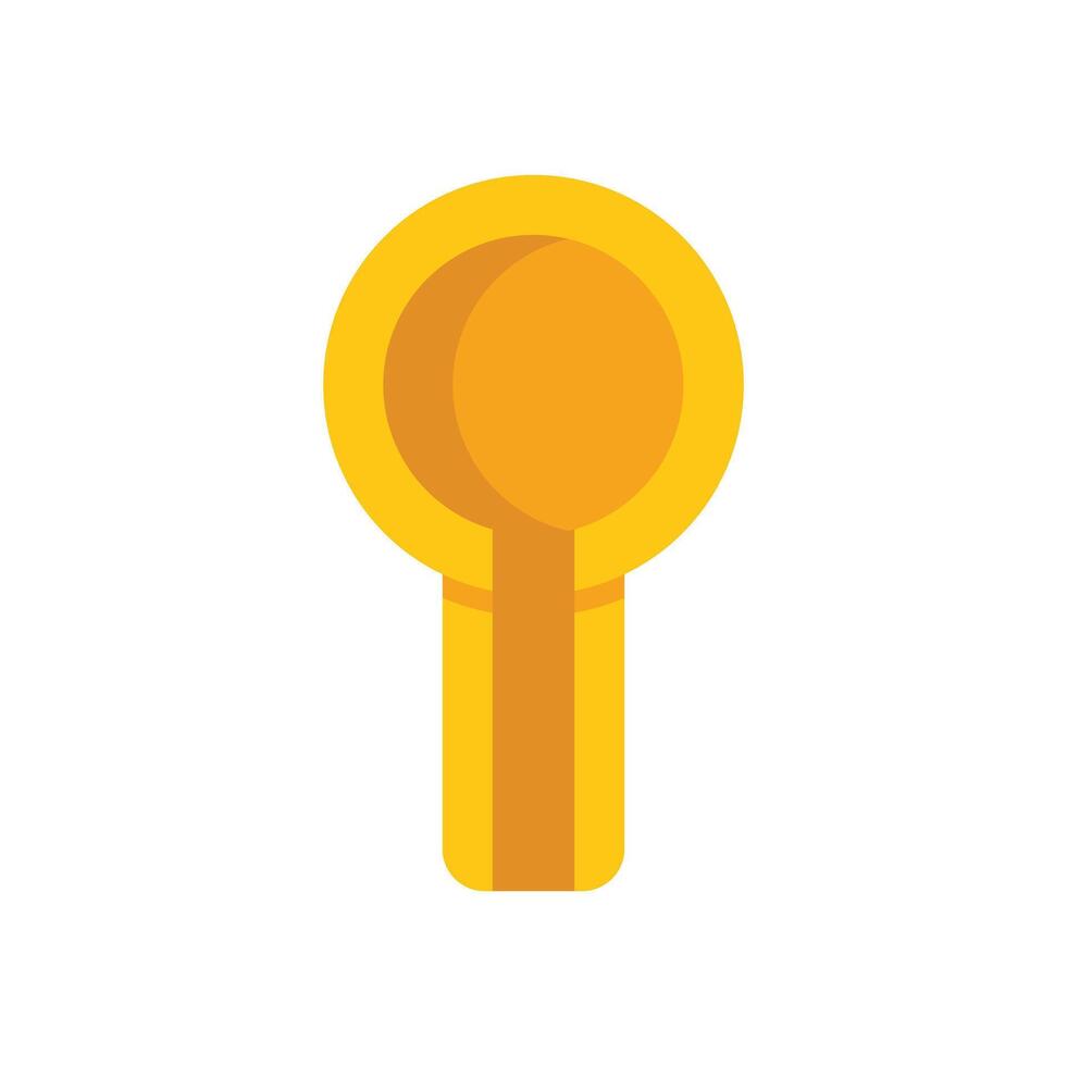 Golden keyhole shining on white background vector