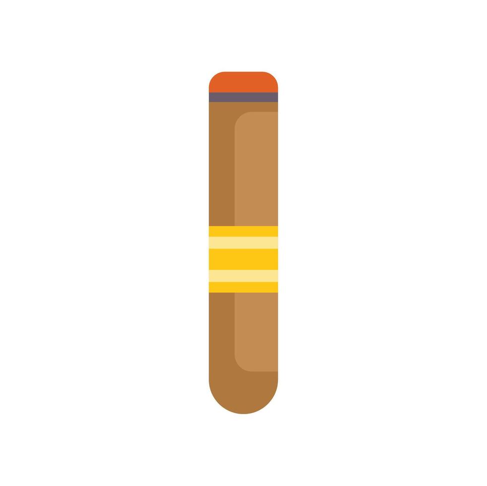 Cuban cigar with label is burning slowly on white background vector