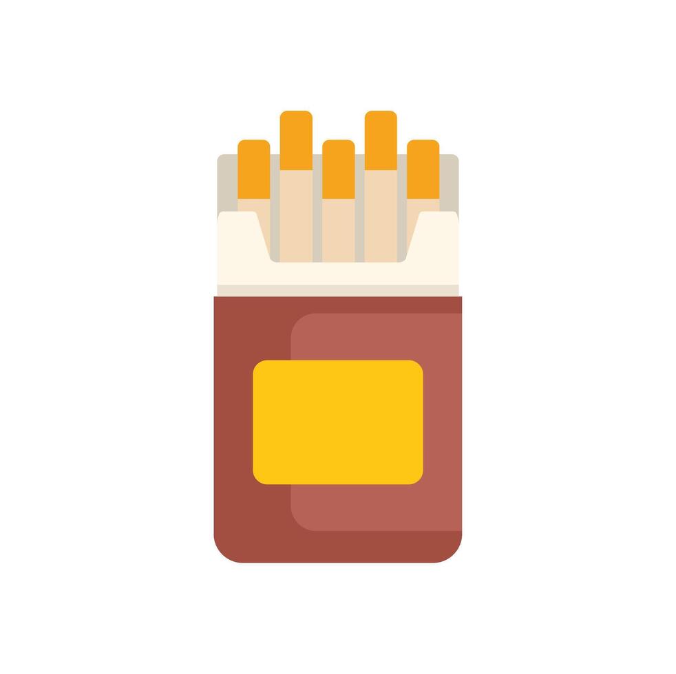 Open cigarette pack showing cigarettes inside on white background vector
