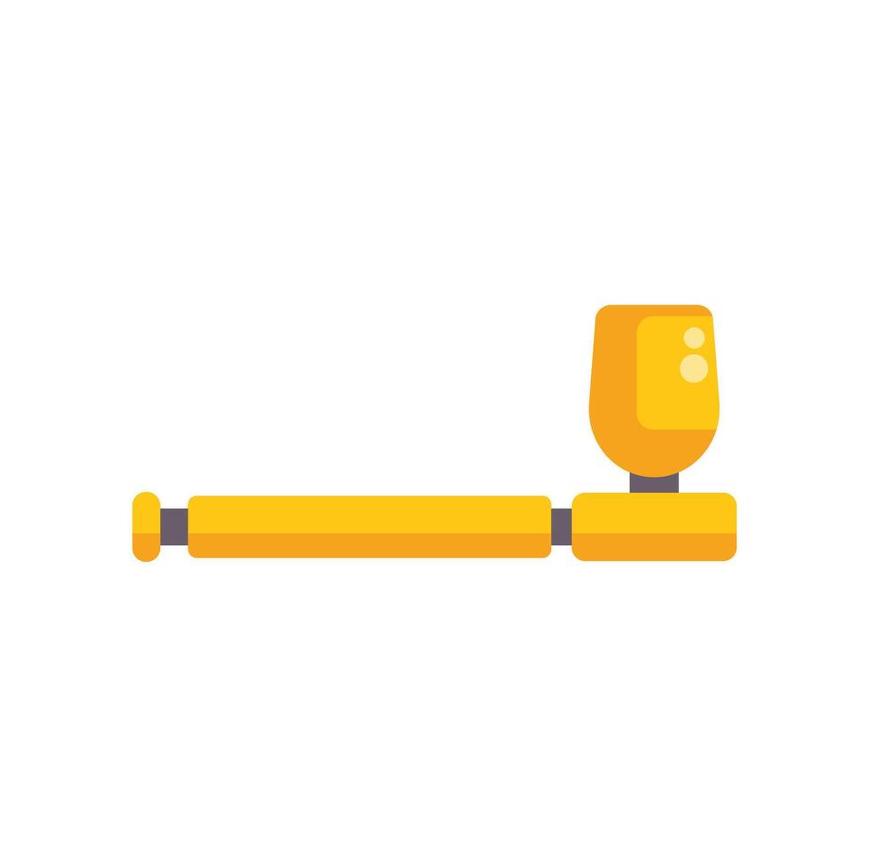 Yellow smoking pipe with small holes is depicted on a white background vector