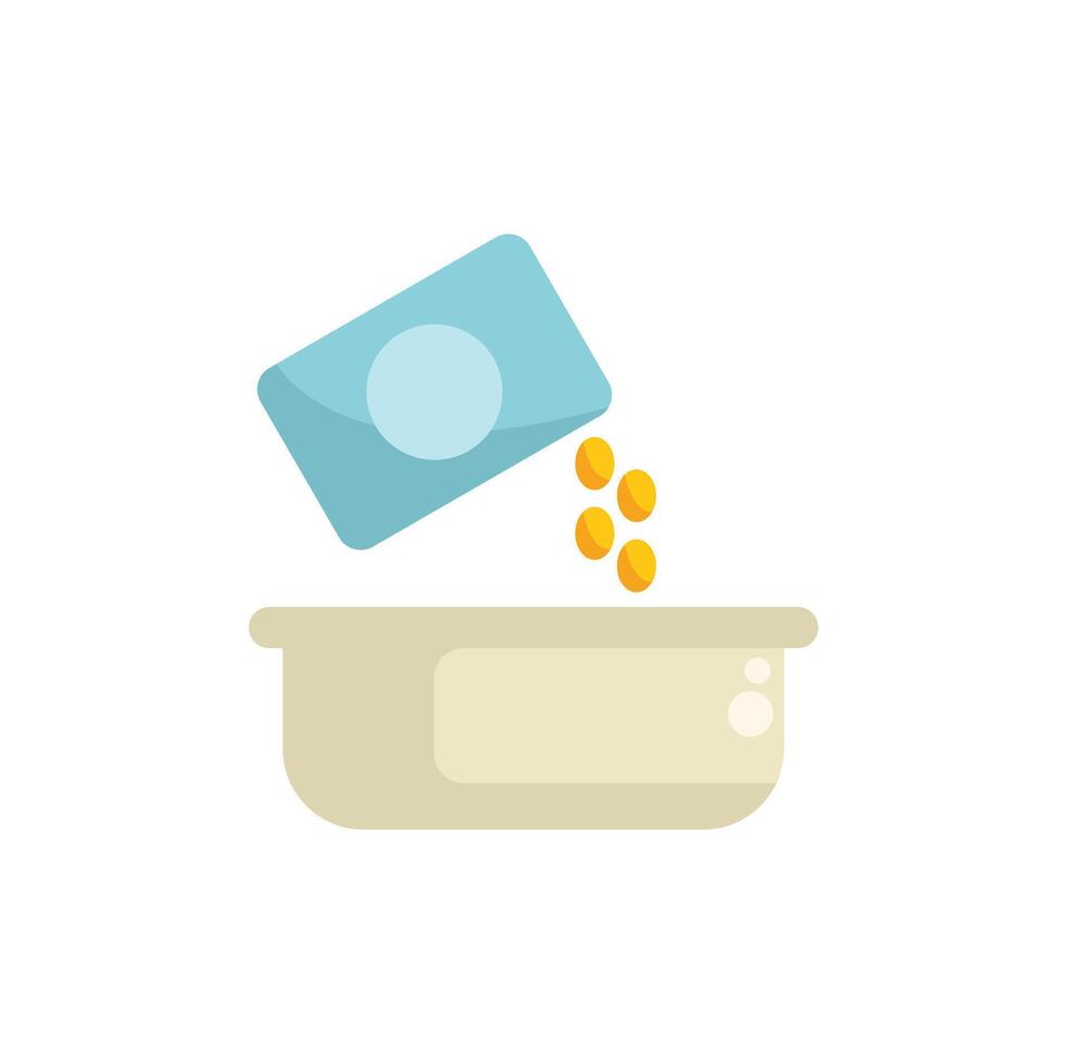 Person pouring cereals from box into bowl for breakfast vector