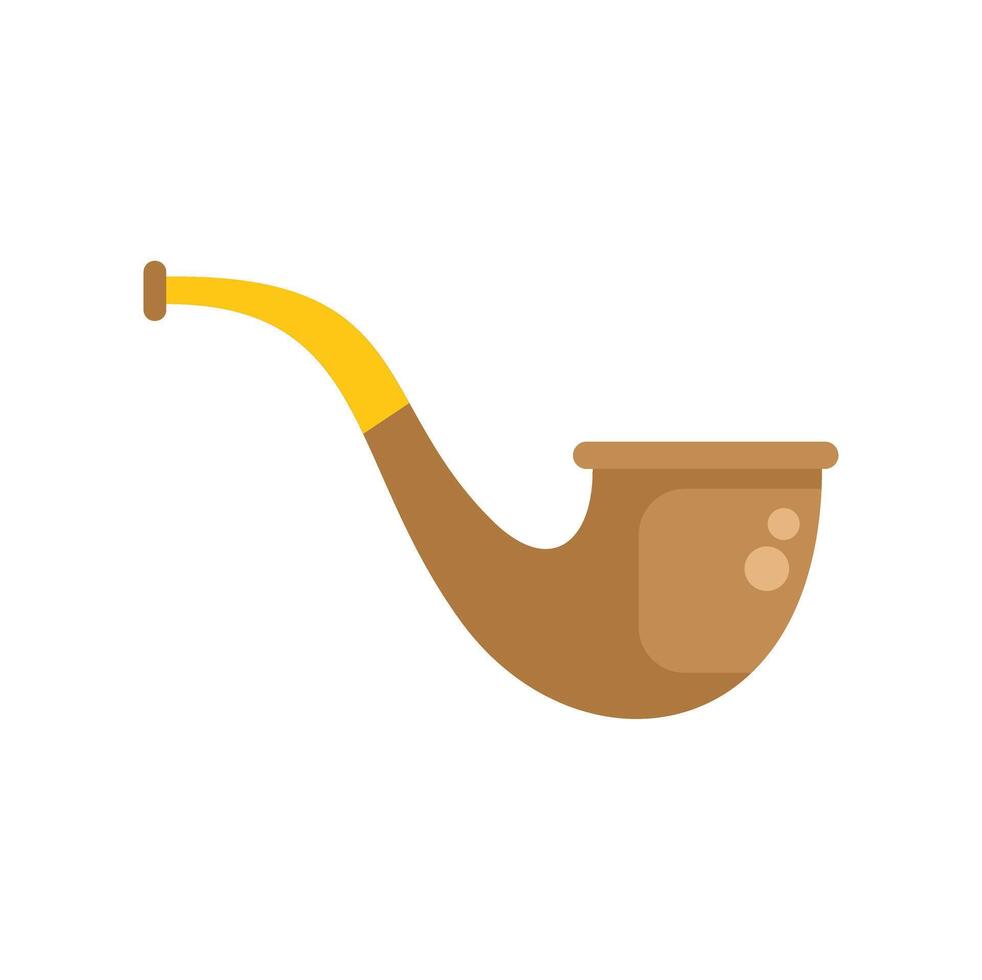 Classic tobacco pipe resting on white background vector