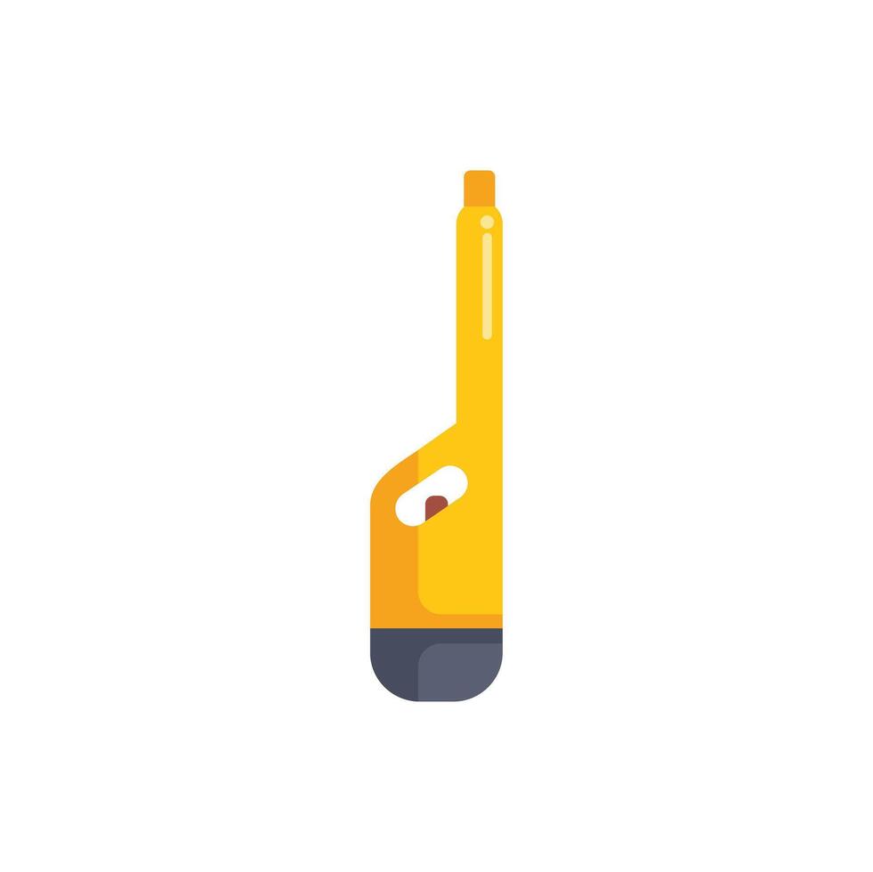 Yellow plastic gas lighter with adjustable flame for kitchen use vector