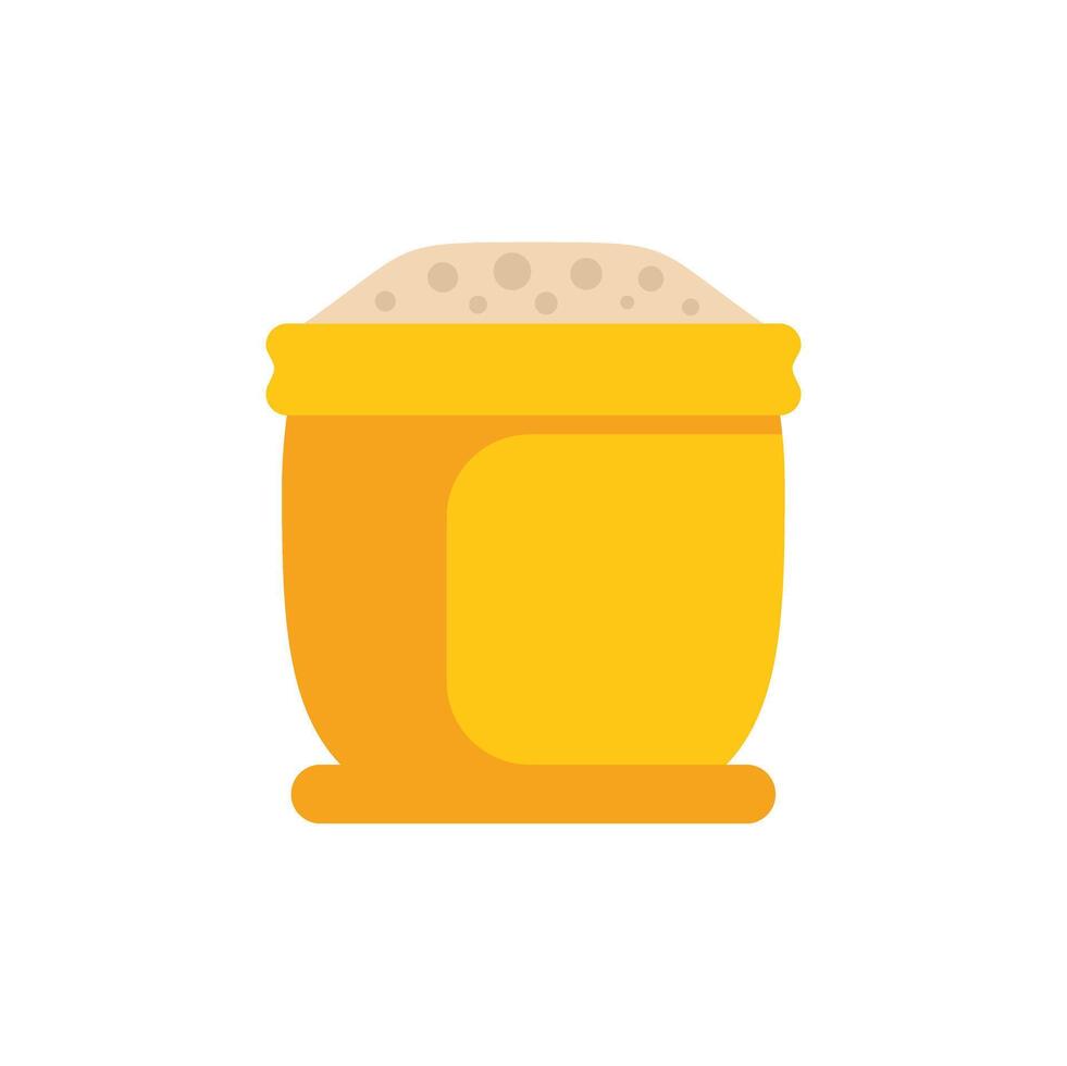 Yellow open bag of construction sand or cement mix for building vector