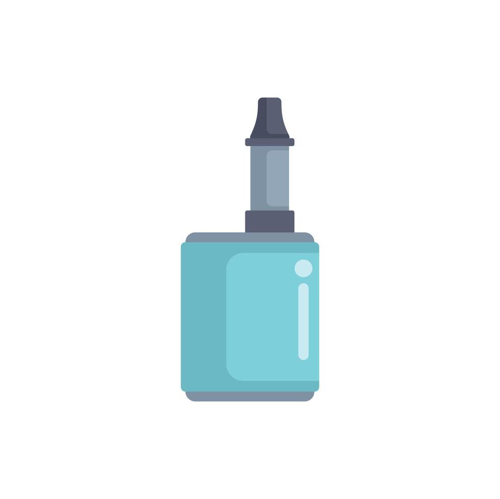 Electronic cigarette device with cartridge containing liquid for vaping vector