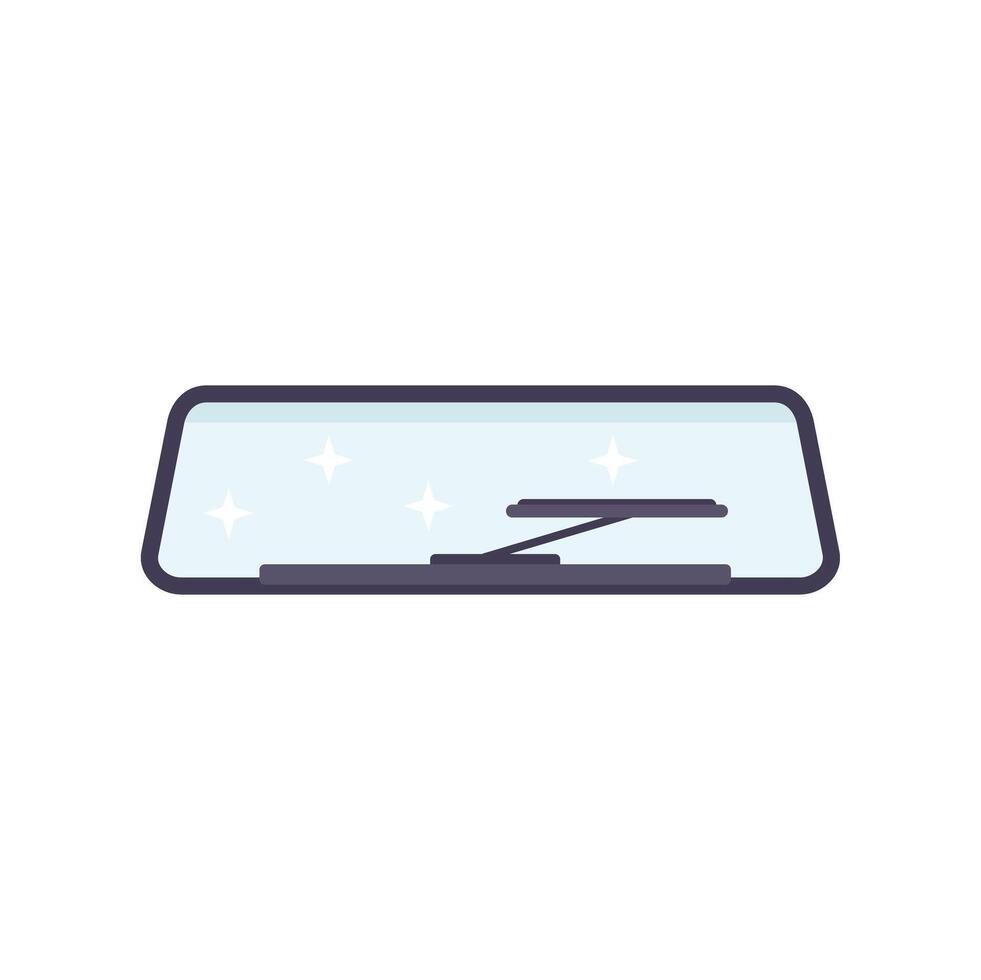 Car windshield with wipers sparkling clean after washing illustration vector