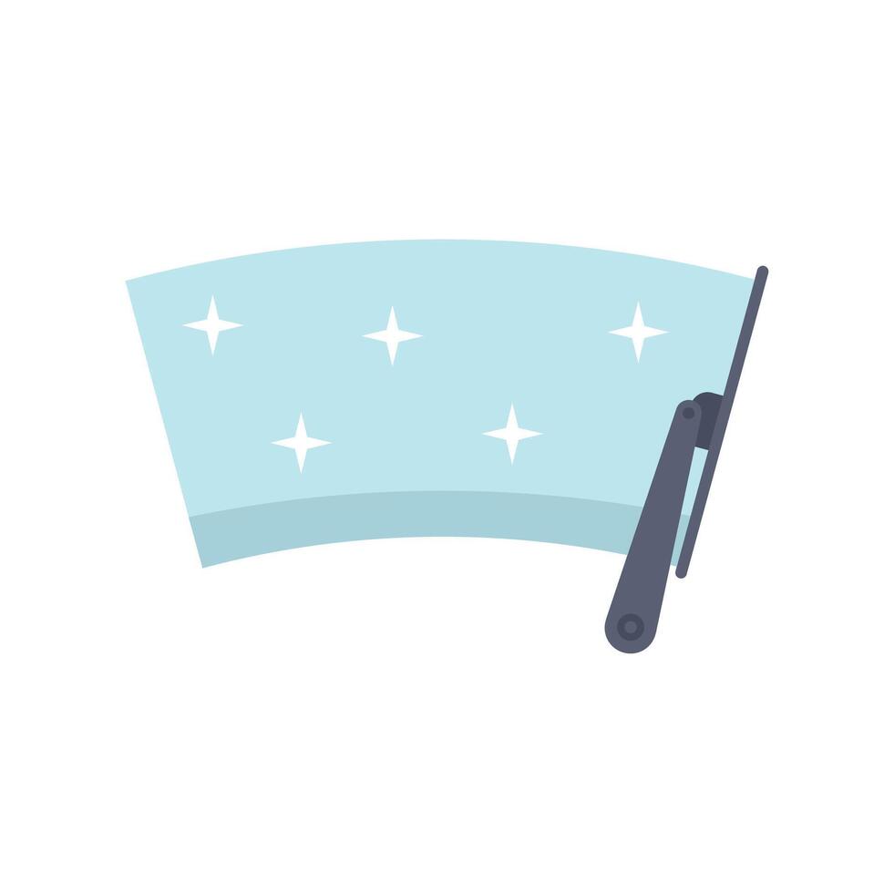 Windshield wiper cleaning windscreen leaving sparkles illustration vector